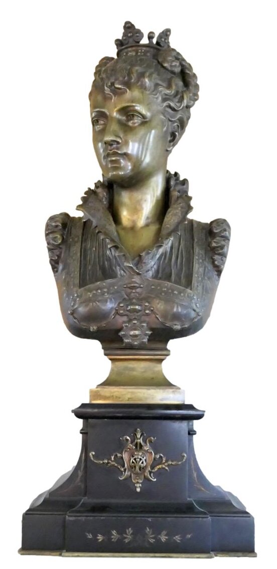 Large 19th Century After Vincent-Desire Faure de Brousse "Raphaella" Bronze Bust