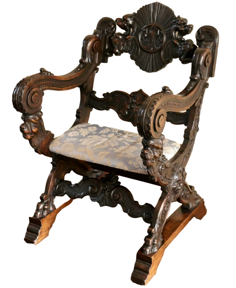 Louisville Palace Savonarola Style Throne Chair