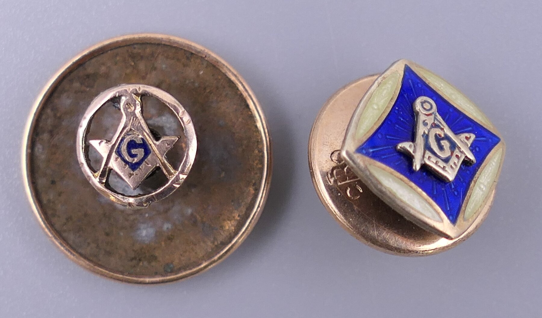 Two 10K Gold Masonic Pins