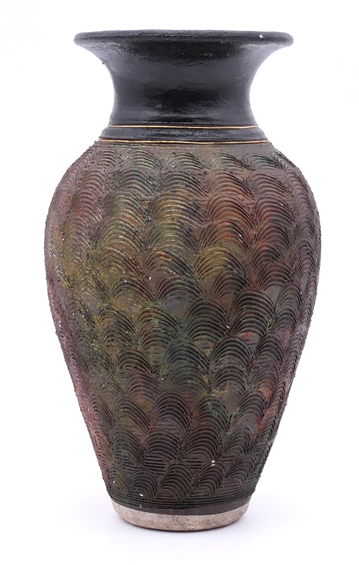Round Tree Pottery Ceramic Vase