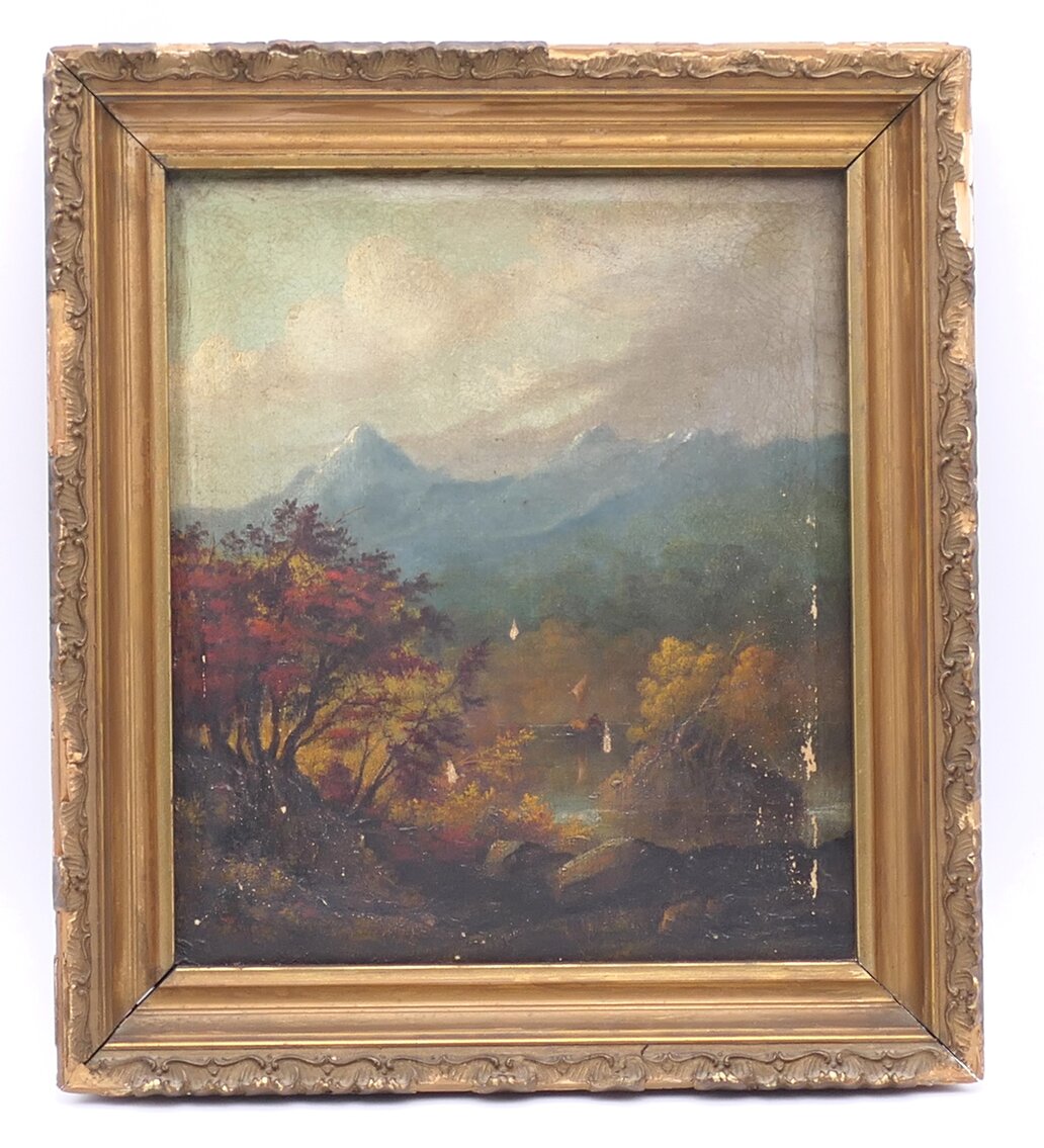 Oil on Canvas of Mountain Landscape