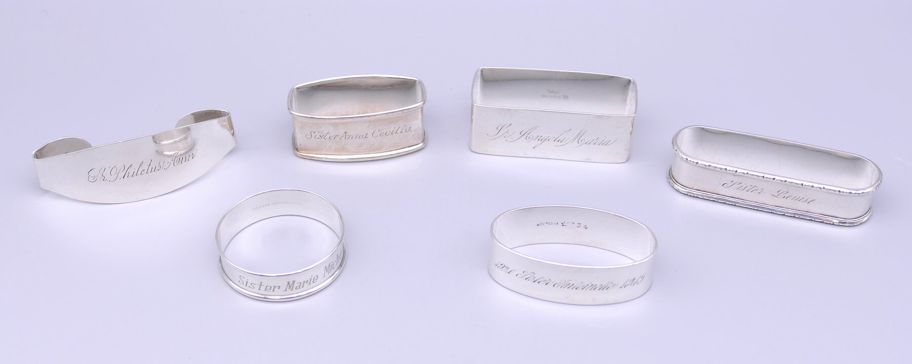 Six Sterling Silver Napkin Holders