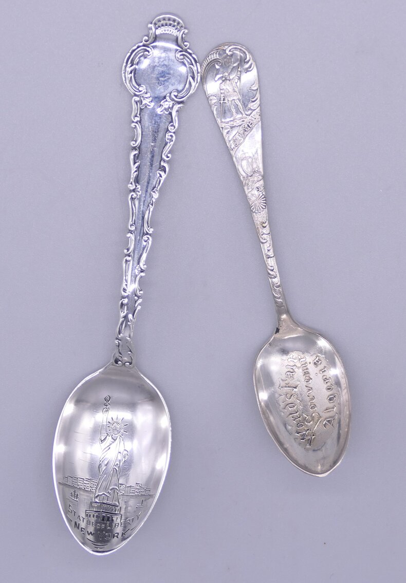 Pair of Sterling Silver Souvenir Spoons
