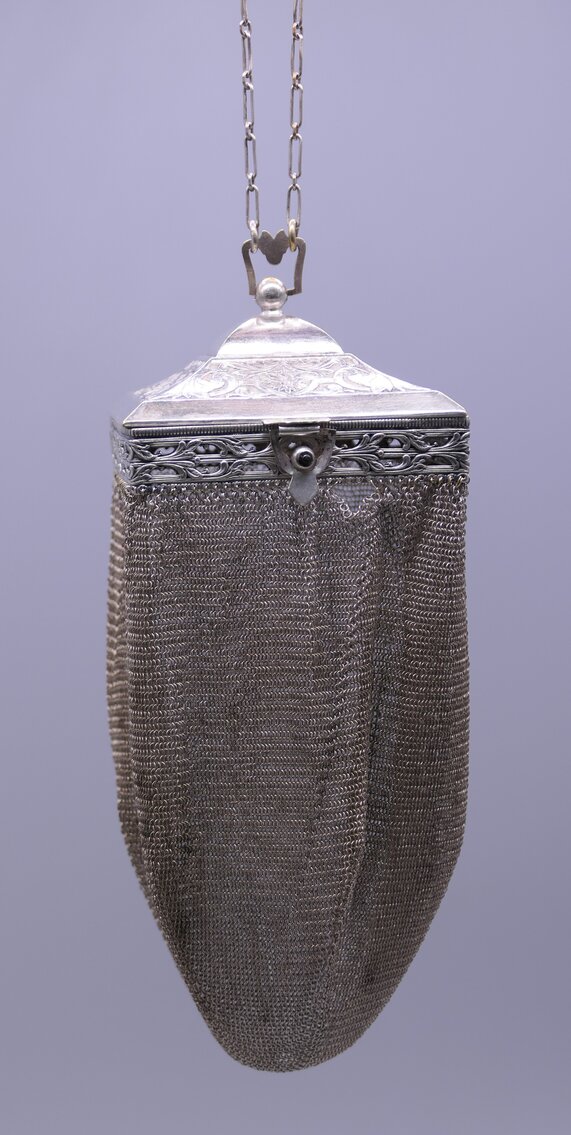 Antique Chainmail Purse with Mirror