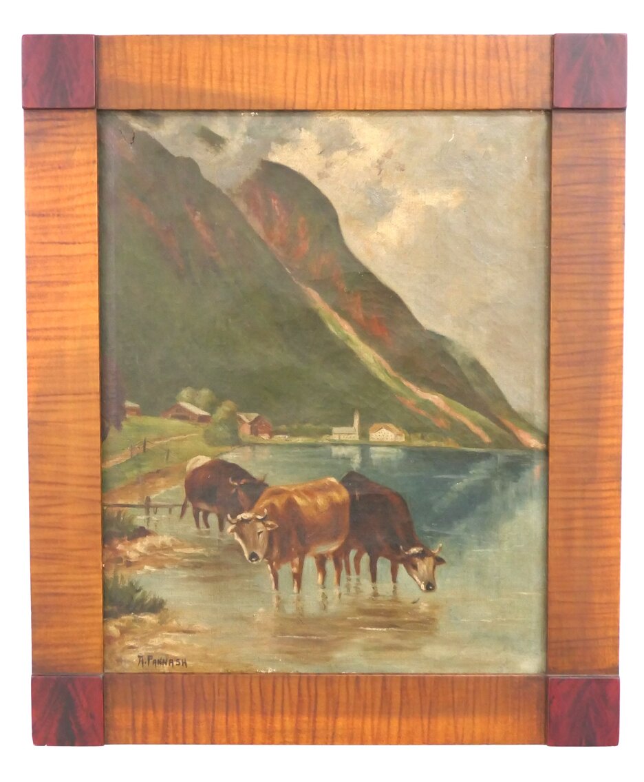 Adolph Pannash Oil on Canvas Farm Landscape