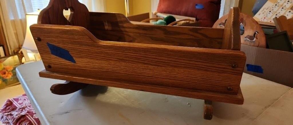 Wooden  Doll/Baby Cradle, Small table