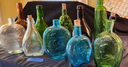 Vintage Colored Glass Bottles