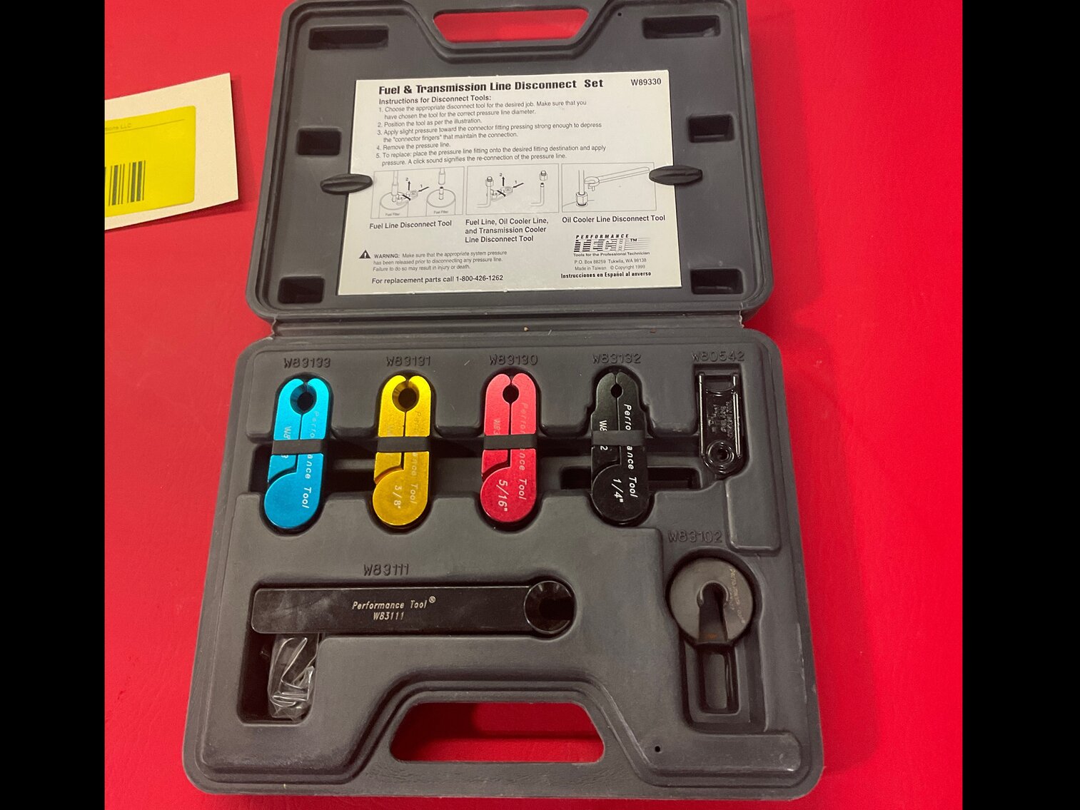 Fuel and transmission line disconnect set