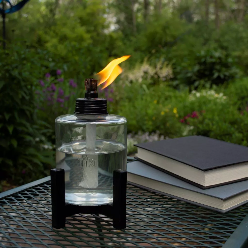 Elevated Tall Glass Tabletop Outdoor Torch - TIKI