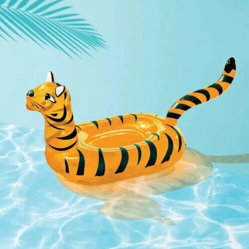 Sun Squad Tiger Pool Float Bright Orange 82" x 34" x 38"