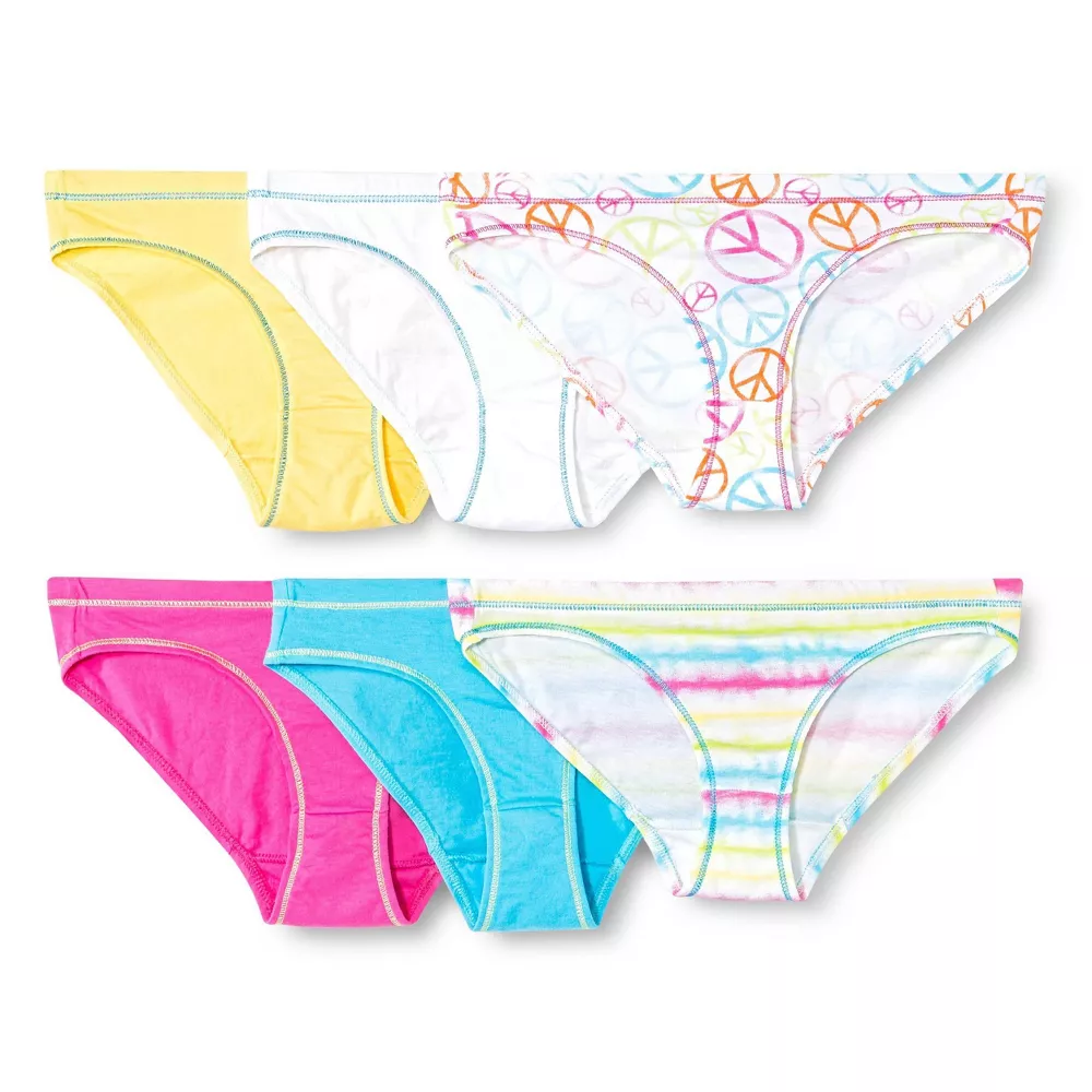 Size 8 Hanes Premium Girls' 6 Pack Bikini Briefs - Colors May Vary