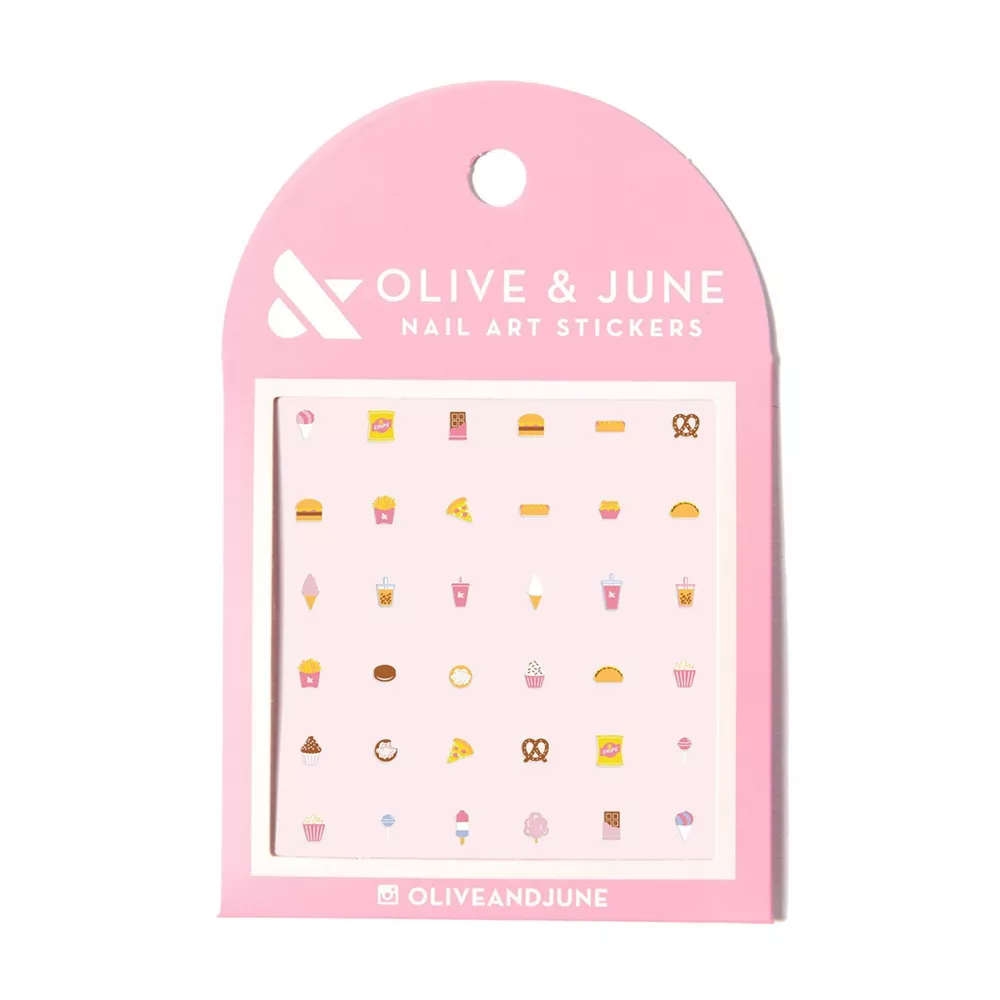 SET OF 4 Olive & June Nail Art Stickers - Snack Time - 36ct