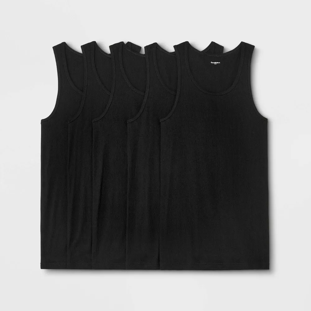 (Mens Size Small) Men's 4+1 Bonus Pack Tank Top - Goodfellow & Co™ Black
