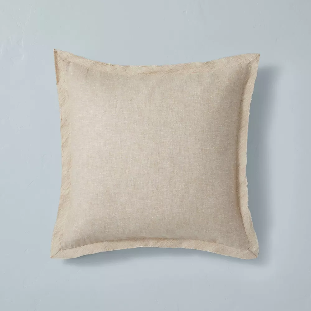 (SET OF 2 PILLOW SHAMS ONLY) 18"x18" Linen Blend Accent Pillow Sham - Hearth & Hand™ with Magnolia