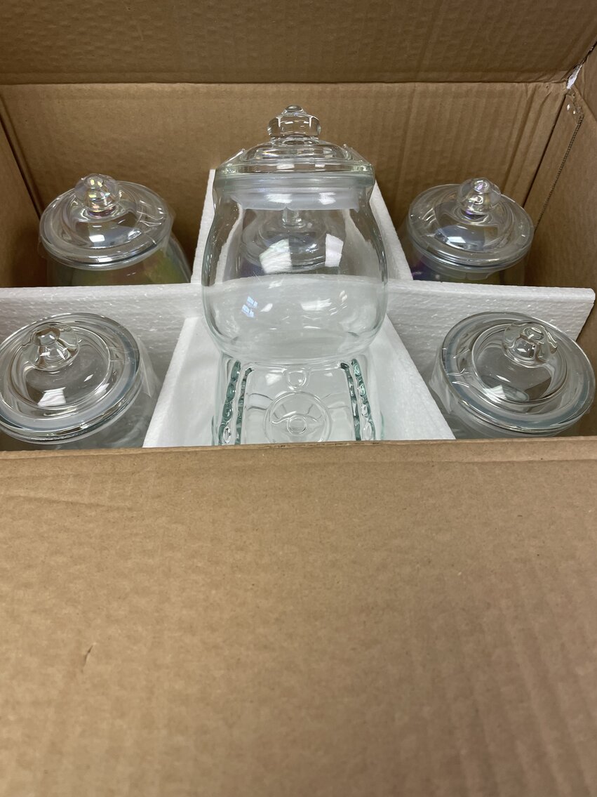 Case of 6 Glass Gumball Machine Jars