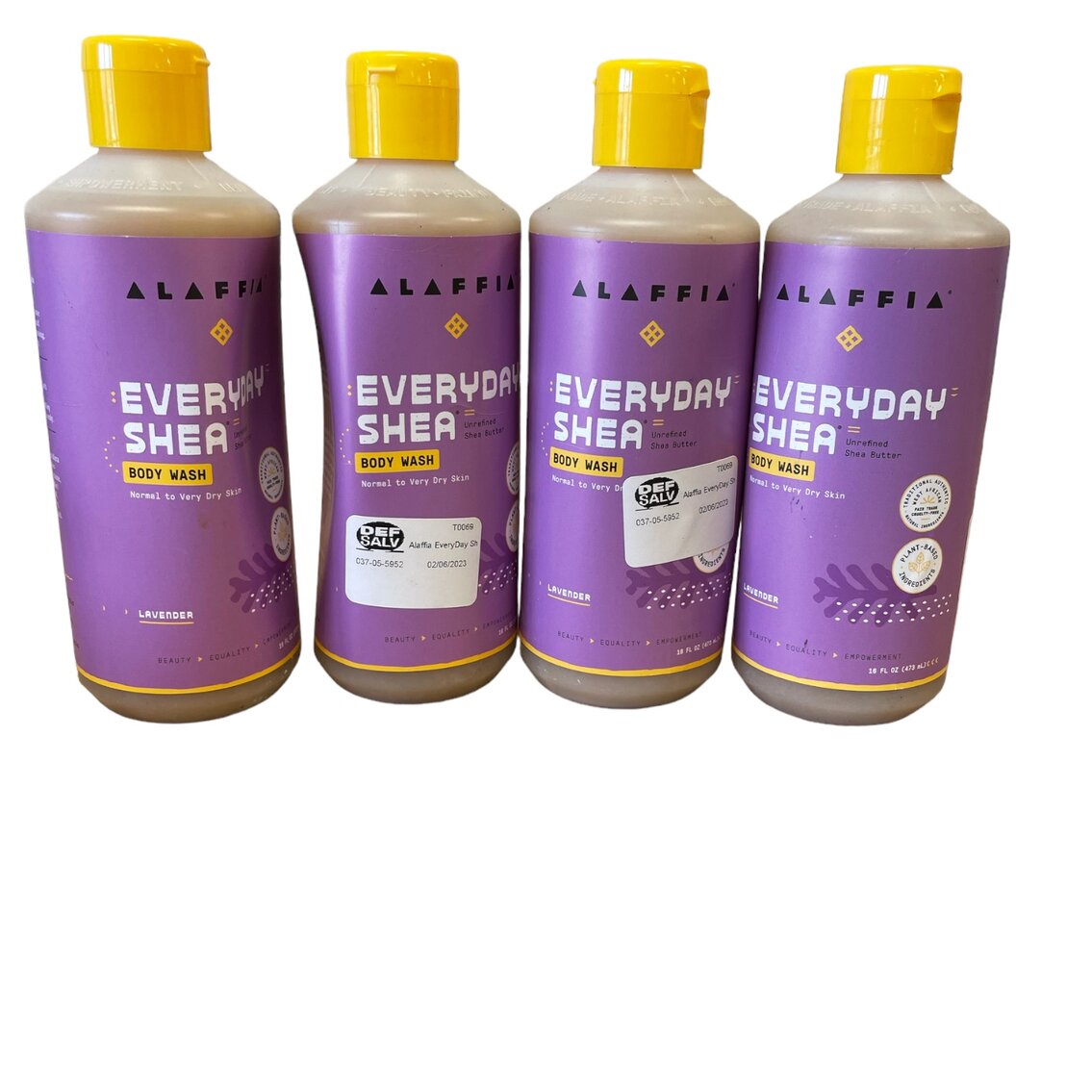 Set of 4 Alaffia EveryDay Shea Body Wash - Lavender - 16 fl oz