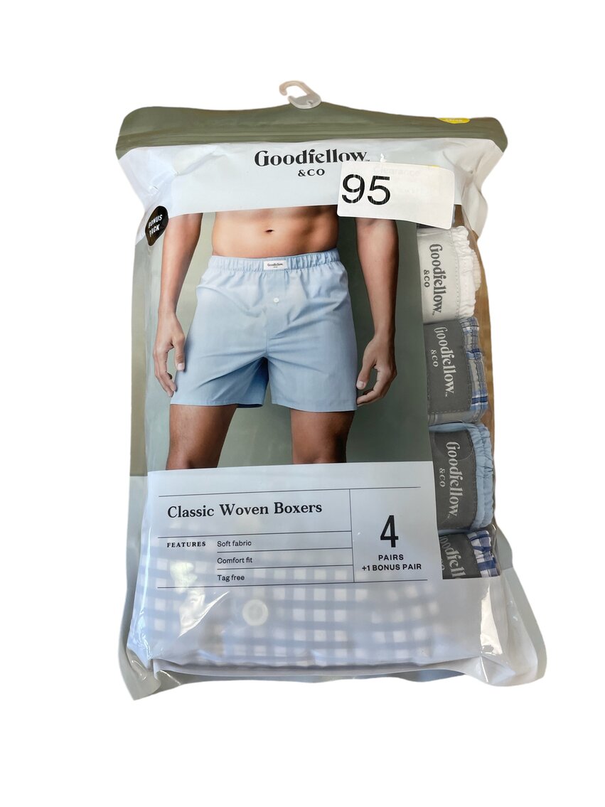 Goodfellow Size Small Men's 4+1 Bonus Pack Woven Boxer Briefs