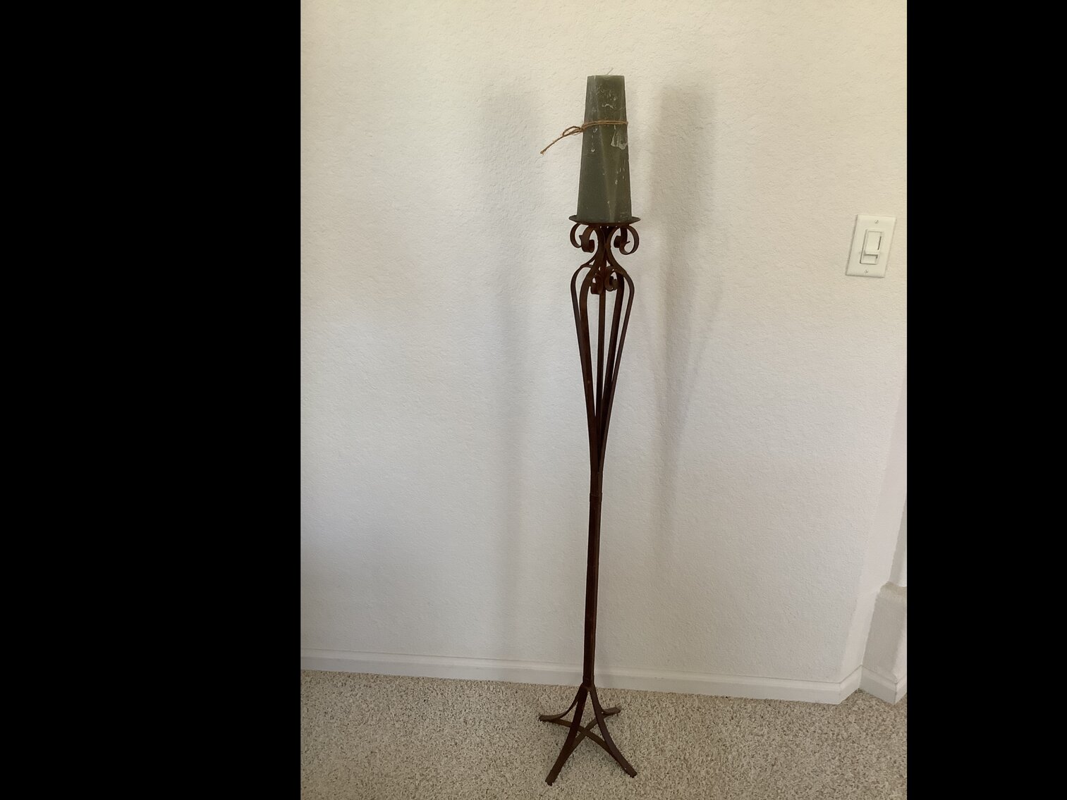 Metal Candle Stand - 47” with Candle