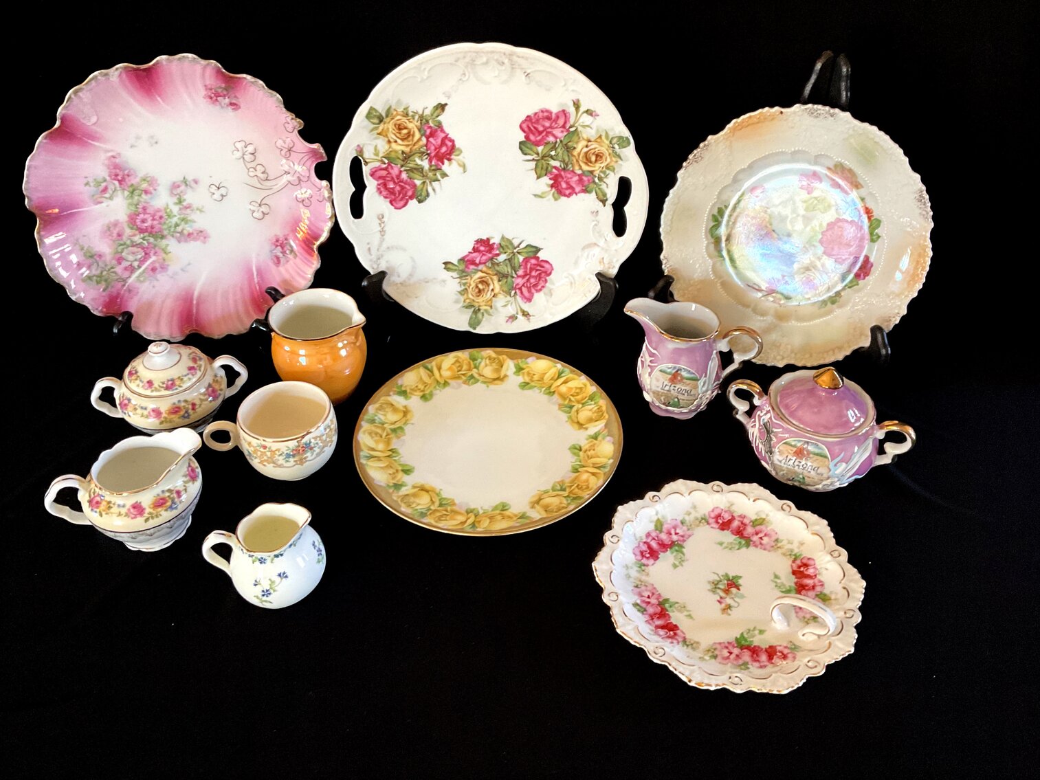 Hand Painted Plates and Mini-pitchers