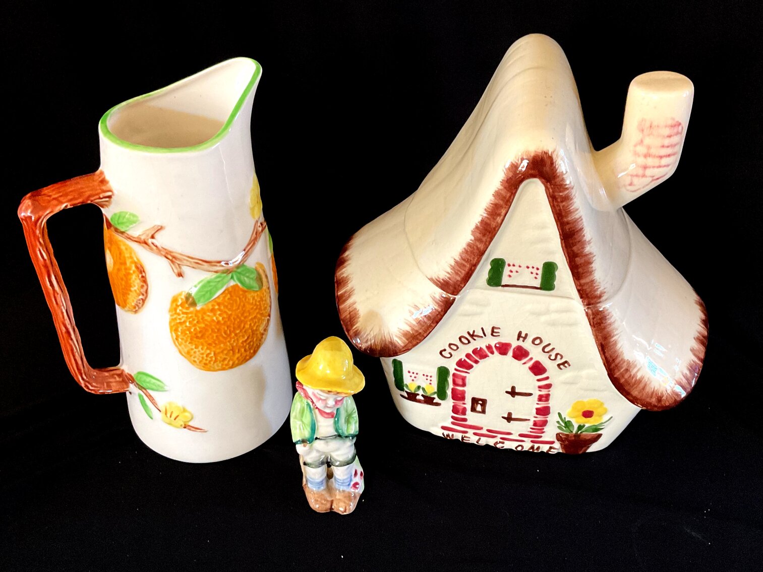 Cookie Jar, Pitcher, Vintage Farmer Figure marked Japan