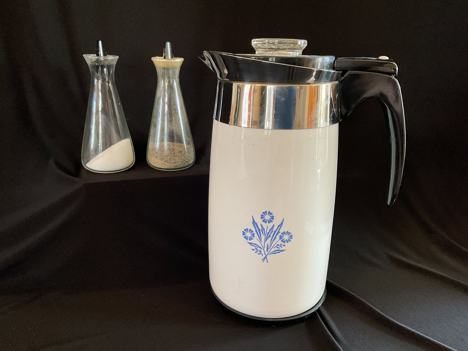 Cornflower Corningware Coffee Percolator