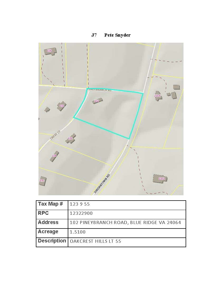 Image for JS7 - 102 Pineybranch Road, Blue Ridge, 1.51 acre +/- Oakcrest Hills Lot 55