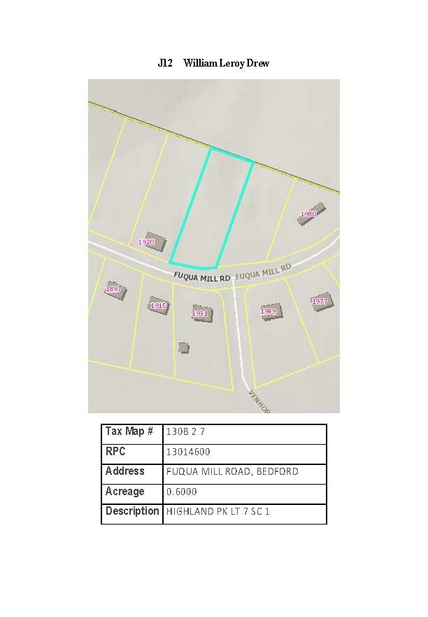 Image for JS12 - 0.60 acre +/- on Fuqua Mill Road, Bedford, Highland Park Lot 7 Section 1