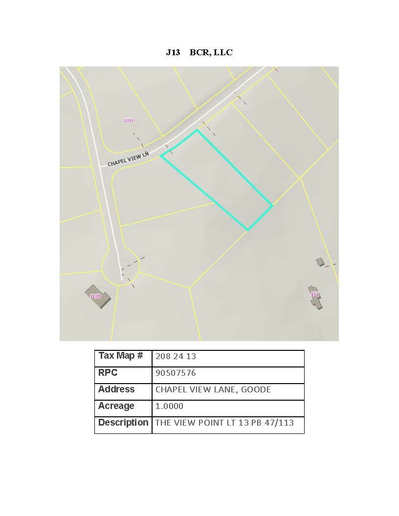 Image for JS13 - 1.00 acre +/- on Chapel View Lane, Goodview, The View Point Lot 13
