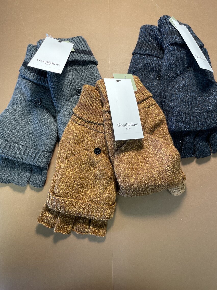 Set of 3 Men's Convertible Mittens With Fleece Lined