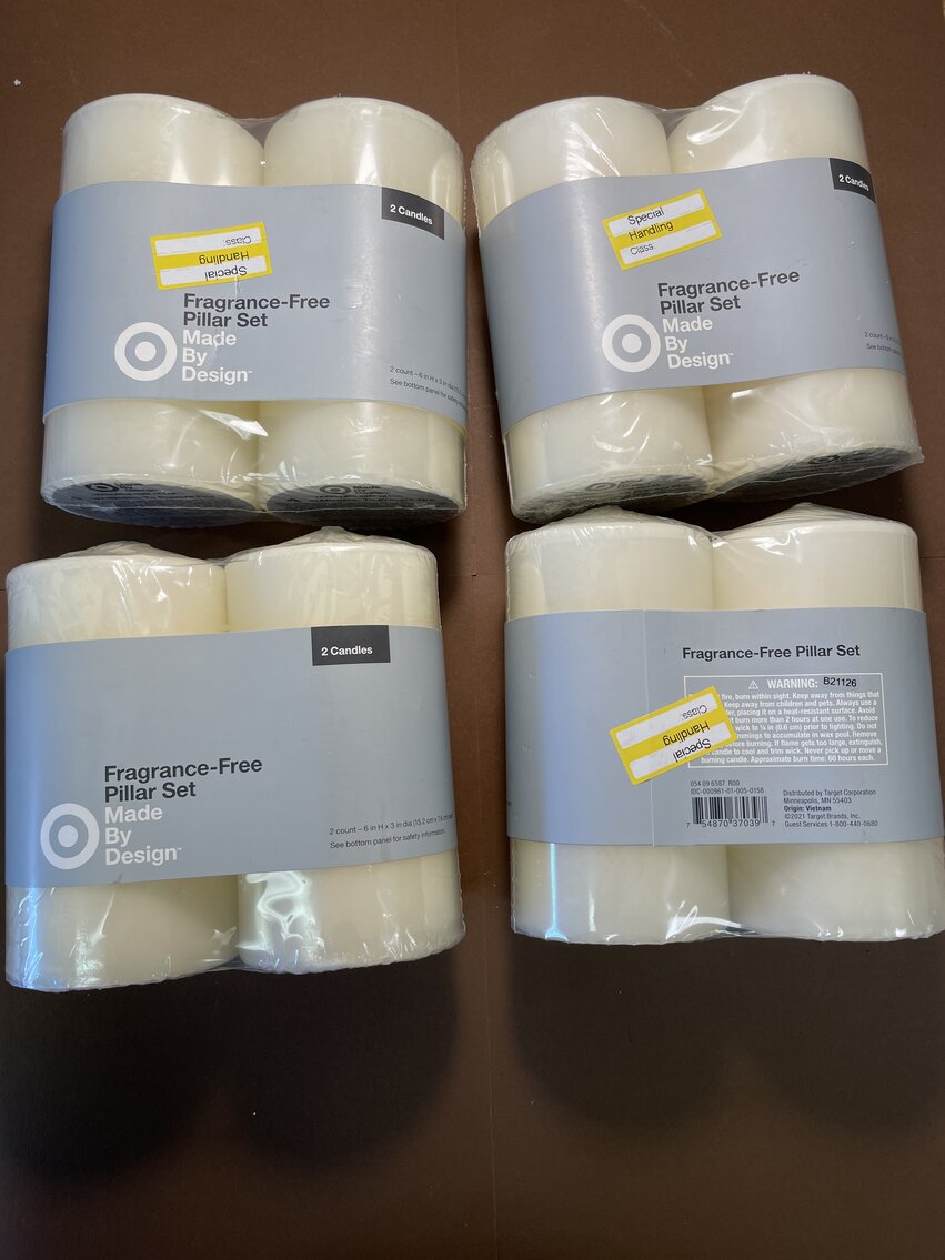Set of 4 6" x 3" 2pk Unscented Pillar Candle Set - Made By Design