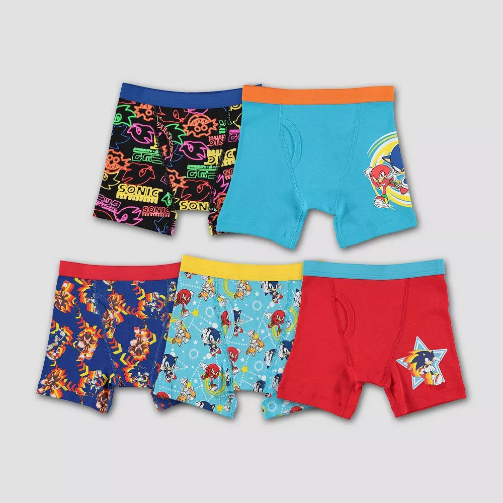 (Boys Size 4) Boys' Sonic the Hedgehog 5pk Underwear