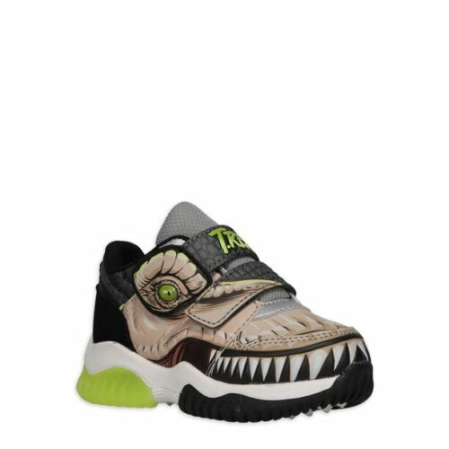 (Toddler Size 11) Jurassic World Black Green Light-up Sneakers Toddler Boys