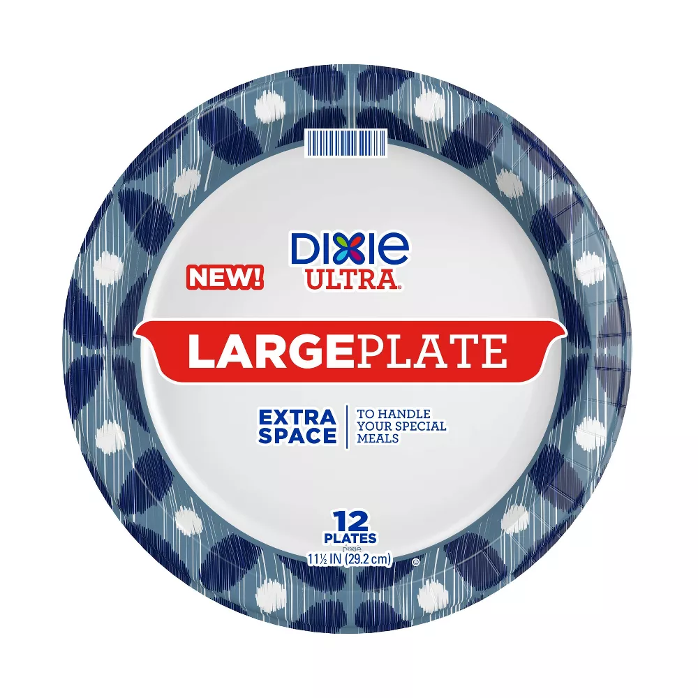 SET OF 6 Dixie Ultra Large 11.5" Paper Plates - 12ct 