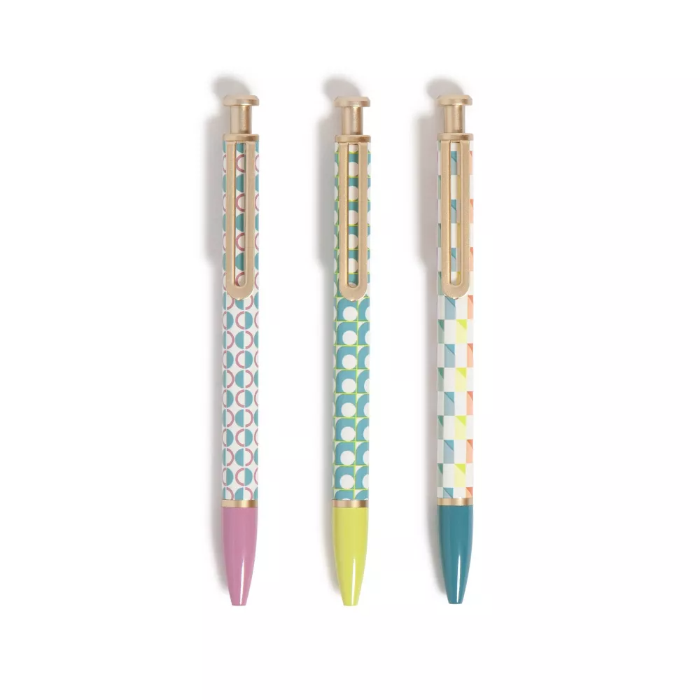 (Set of 2) U Brands 3ct Ballpoint Pens Monterey Geo Bright