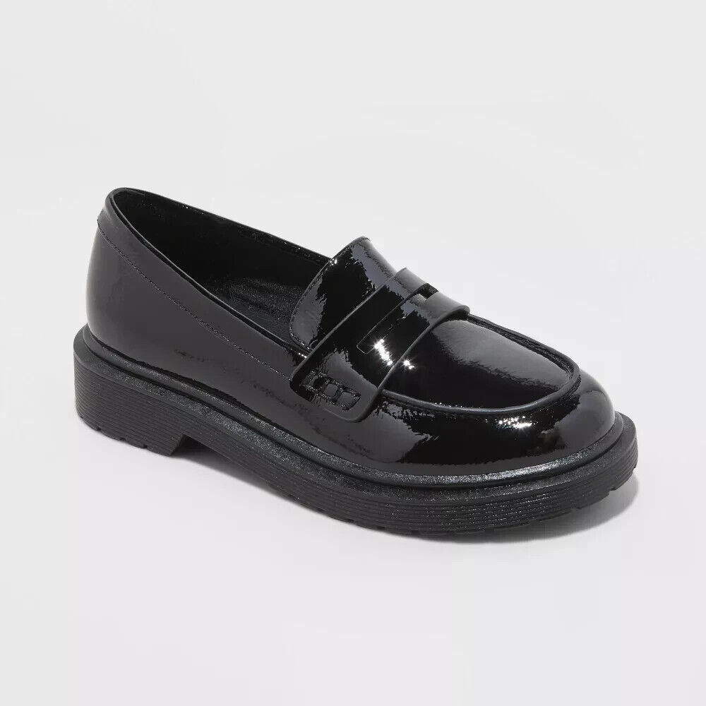 (Kids Size 1) Art Class Youth Girls' Celia Slip-On Faux Leather Loafers 2.25"