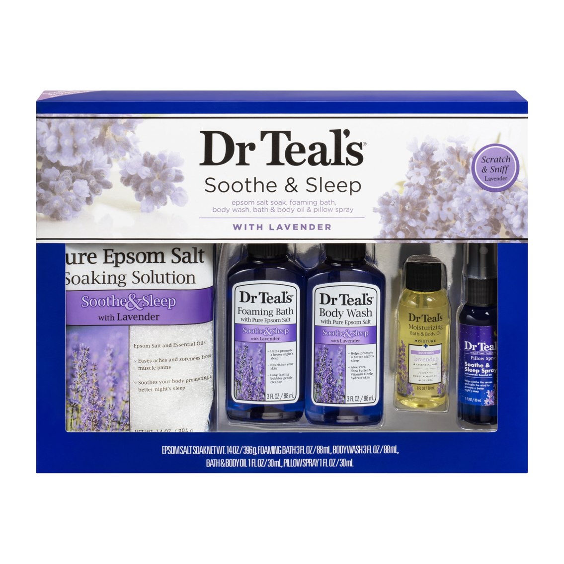 Dr Teal's Soothe & Sleep 5 Pieces Bath Gift Set: Lavender