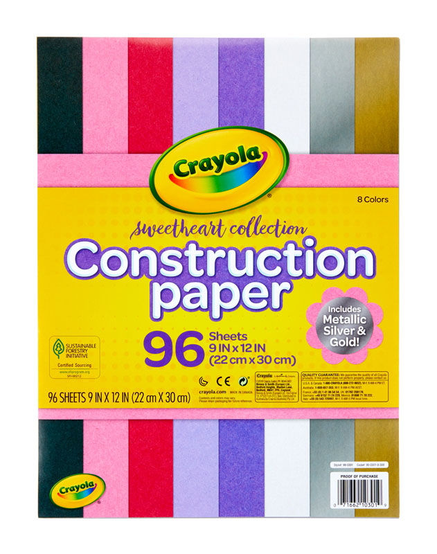 (4 Packs) Crayola Construction Paper, Sweetheart Collection 96 count