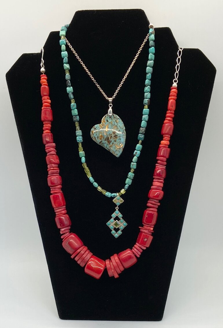 Turquoise Colored, Red Coral and Other Coordinating Beads