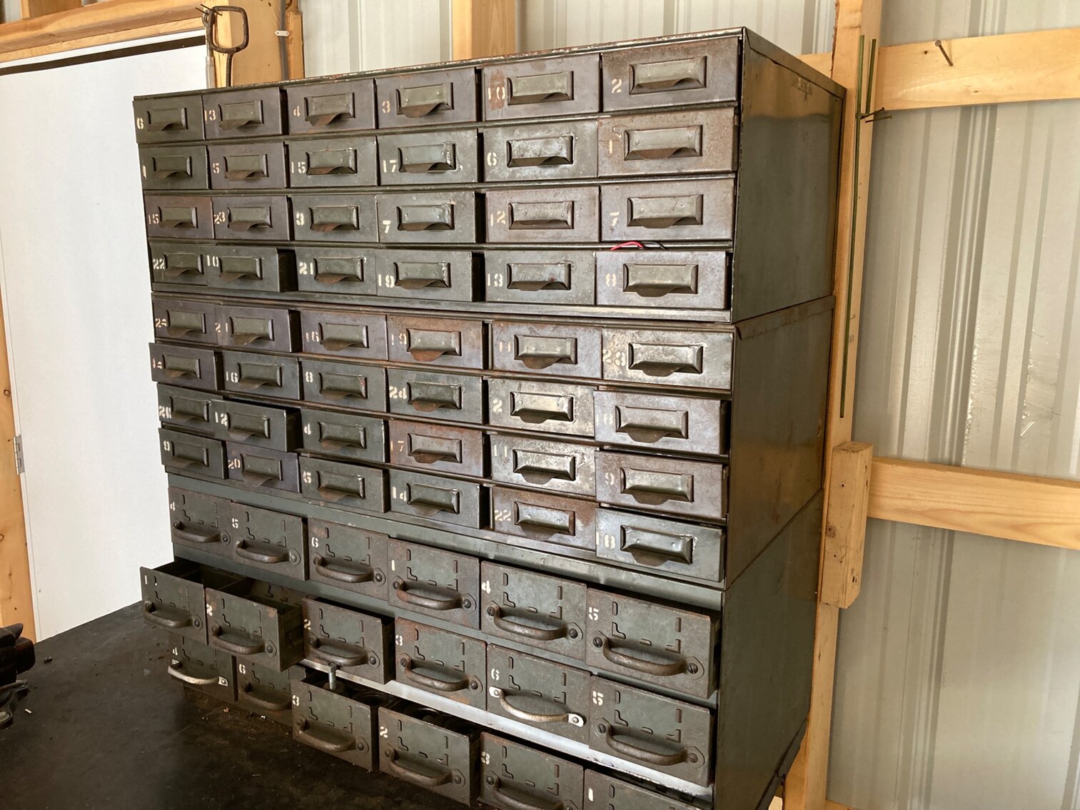 Metal Cabinet with Miscellaneous Hardware
