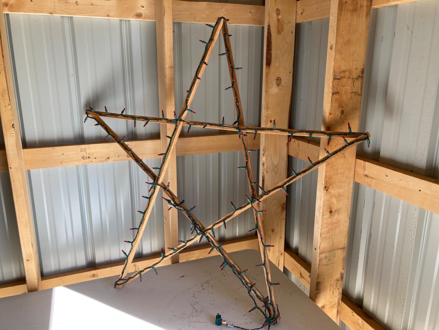 44” X 46” Lighted Wood Star