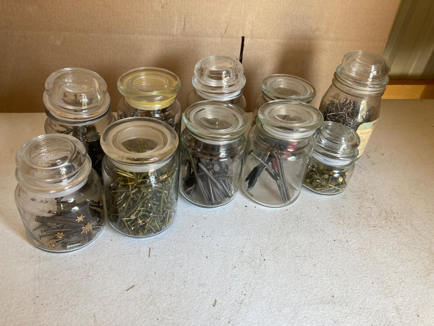 Candle Jars with Assorted Nails
