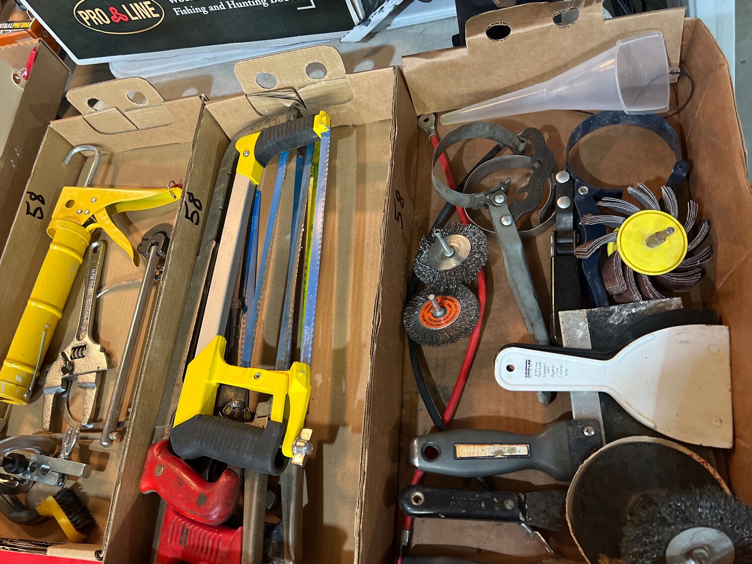 Miscellaneous tools, flaring tool, plumbing tools, hack saws, oil filter, wrenches & more