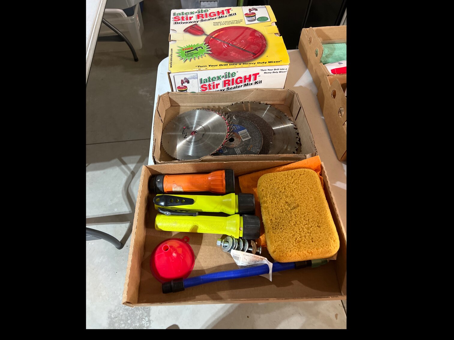 Sealer mixed kit, saw blade, flashlights and more