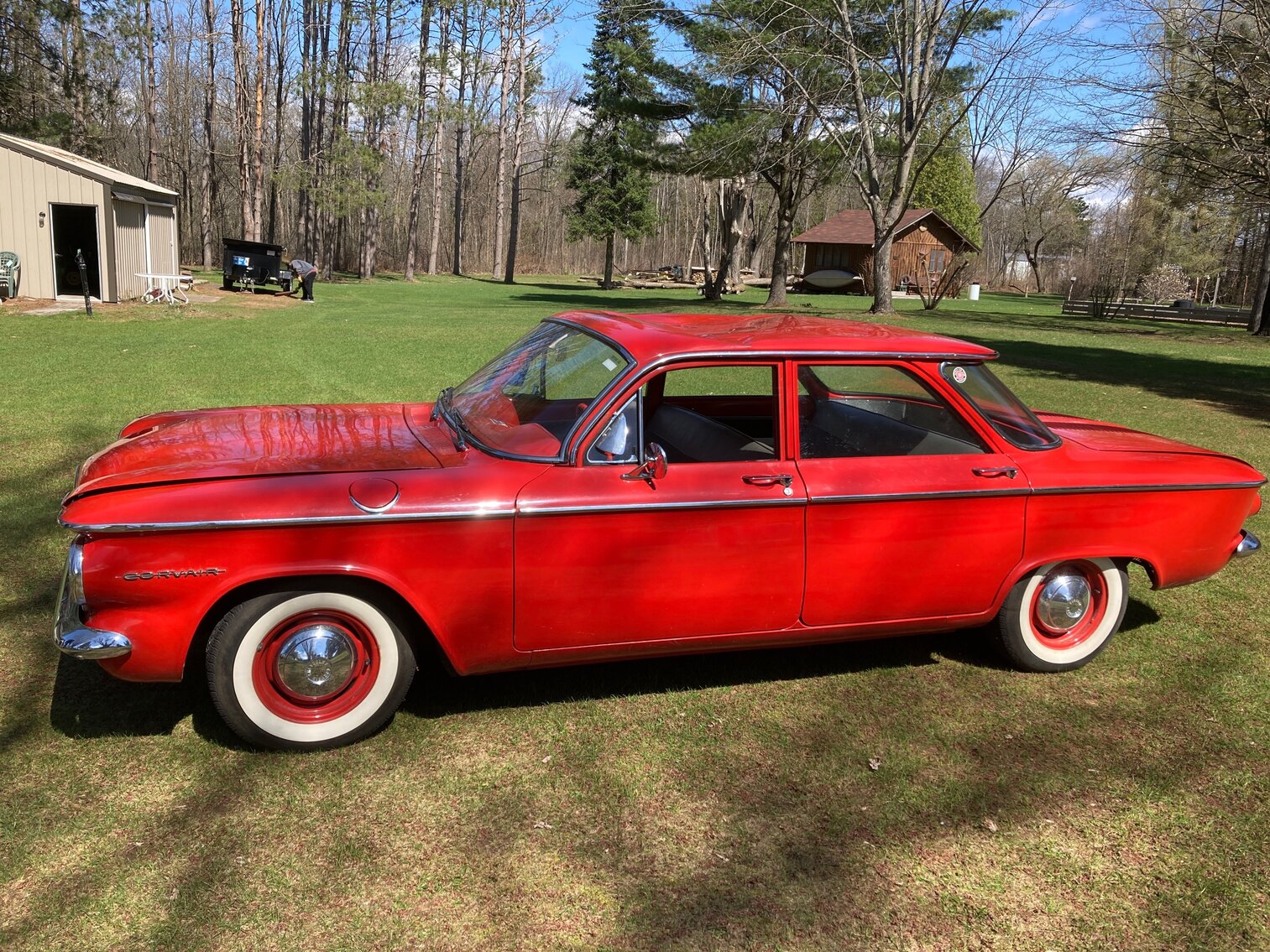 1960 Chev Corvair-28,644.6 Odometer Reading, 4 Door, Dented Roof, Missing Mirror, 6 Cylinder