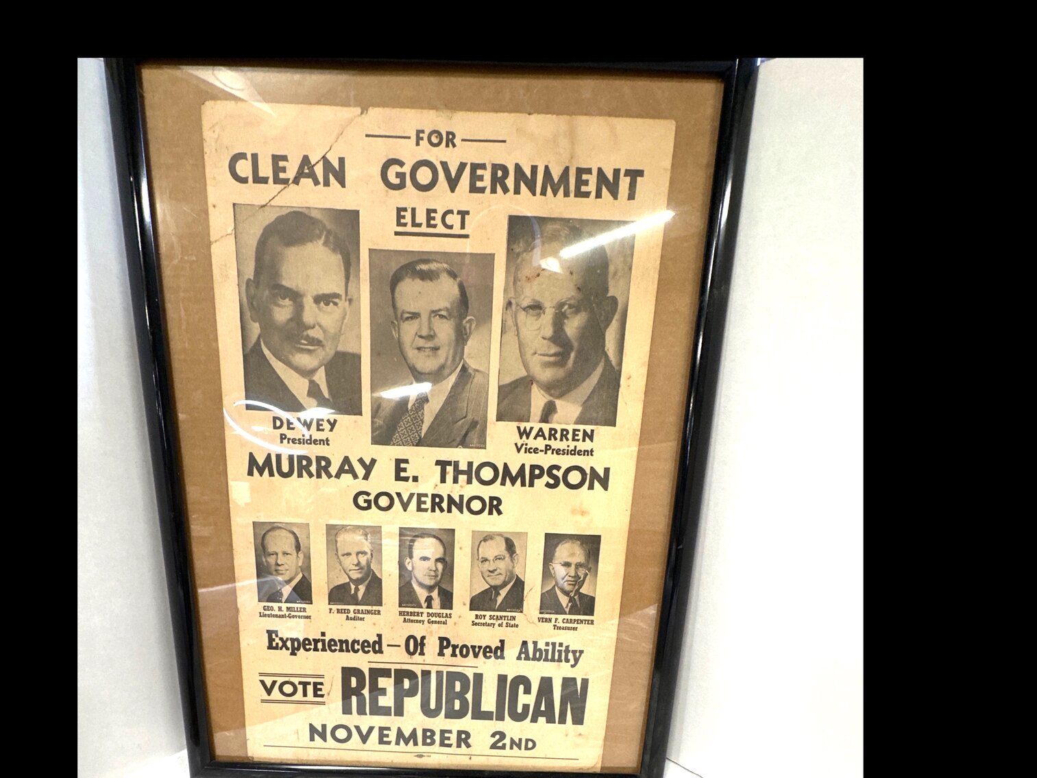 Dewey for President framed Political Ad 