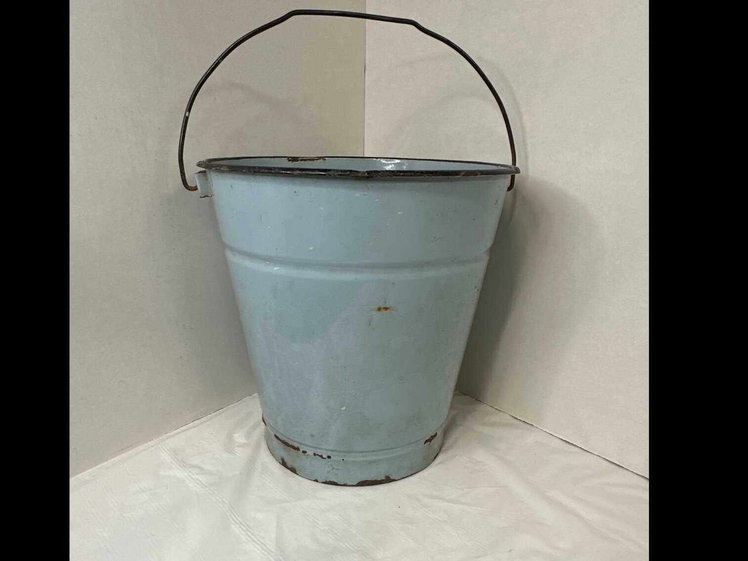 Blue Enamel Water Bucket