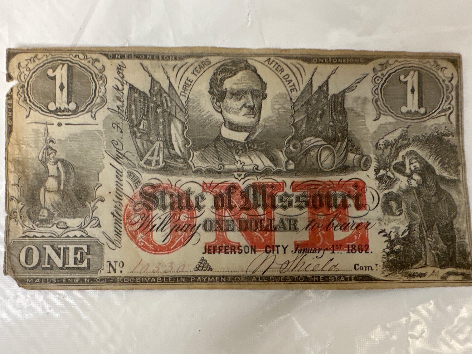 1862 State of Missouri $1 Currency