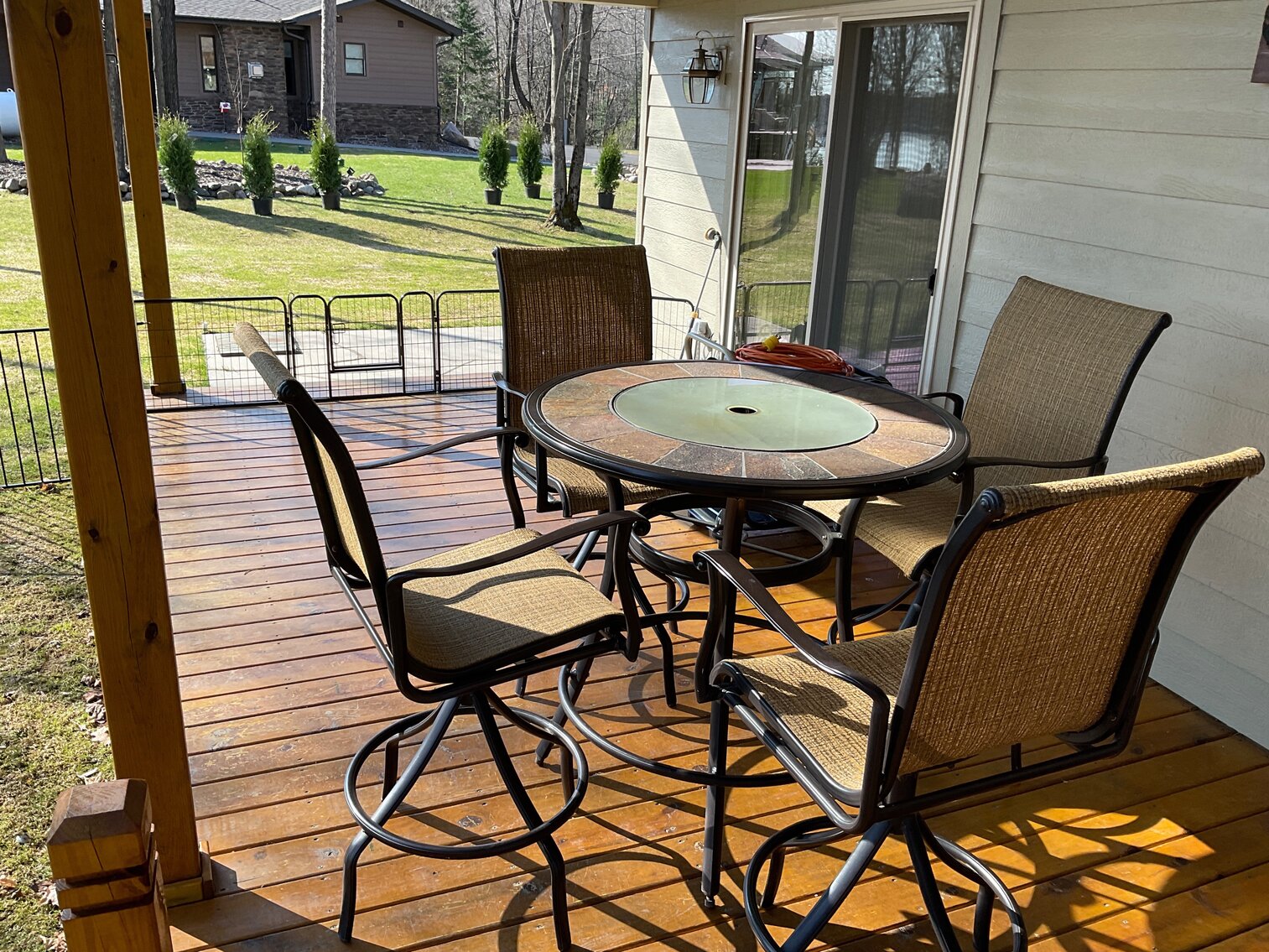 Beautiful pub style patio table