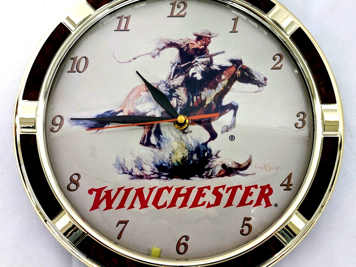 Winchester Arms 12" Wall Clock with Horse Logo