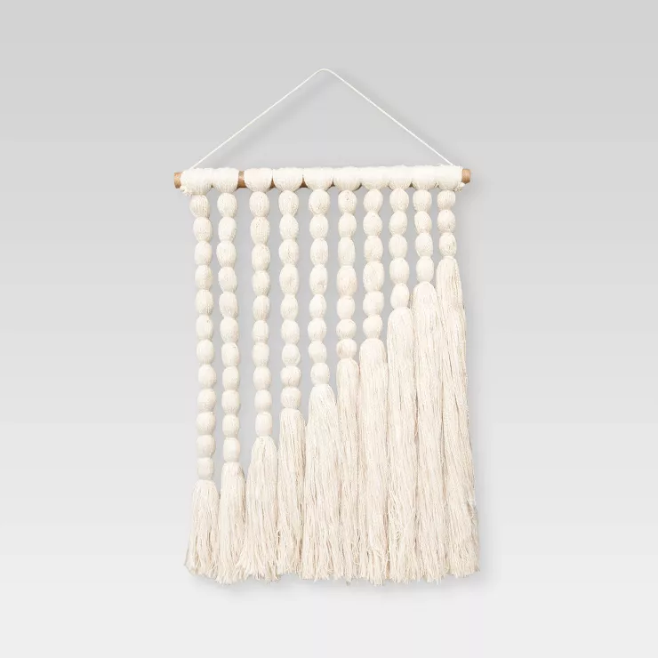 18" x 24" Hand Made Cotton Wall Art Cream - Opalhouse